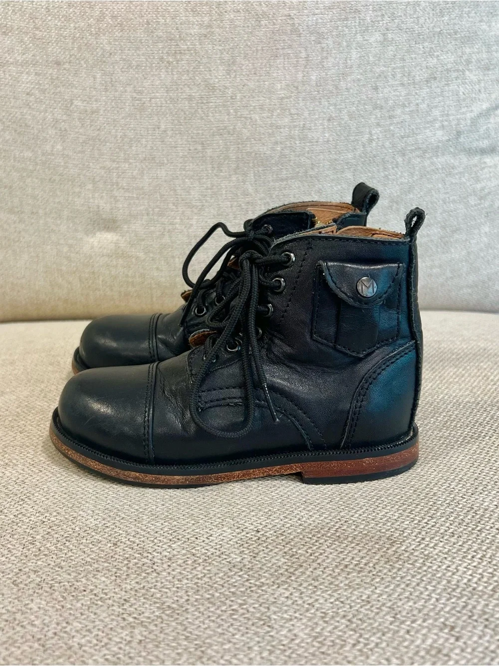 Mikoleon Heirloom Luxe Size 26 (9.5US) Full-Grain Leather YKK Zipper Boots Black